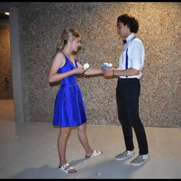 Royal blue Sherri Hill Homecoming dress - Picture 4 of 5